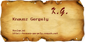 Knausz Gergely névjegykártya